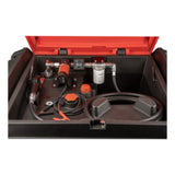 Close-up of a portable generator with visible components and branding.