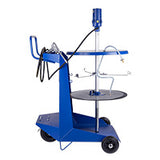Blue mechanical device on a white background